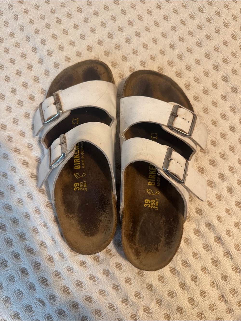Birkenstock White Double-Strap Arizona Sandals
